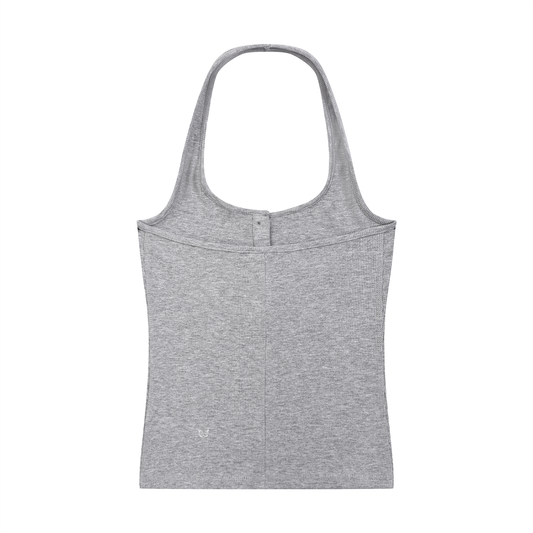 The Henley Tank - Flower Gray / Black